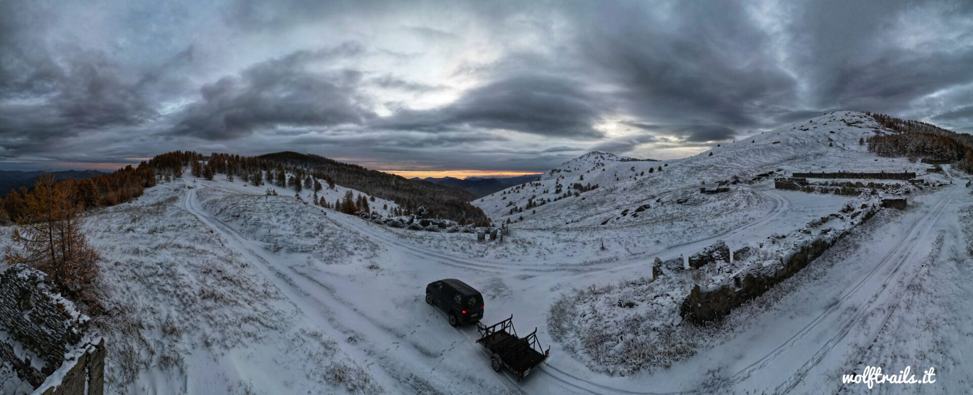 4x4 support vehicle in operating in a remote Alpine environment