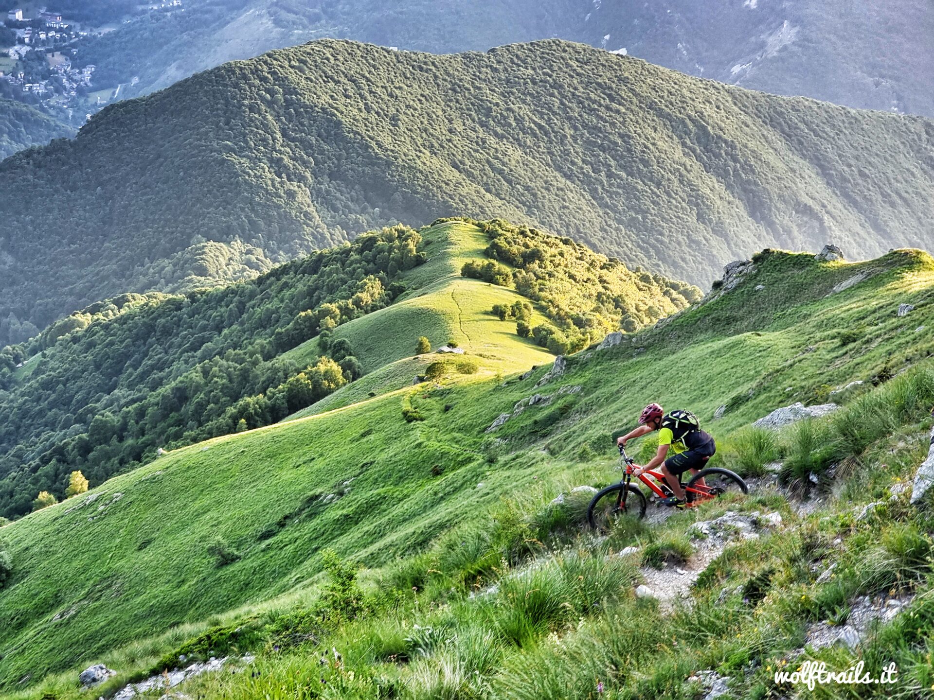 Mountain Biker riding a singletrack in Limone Piemonte