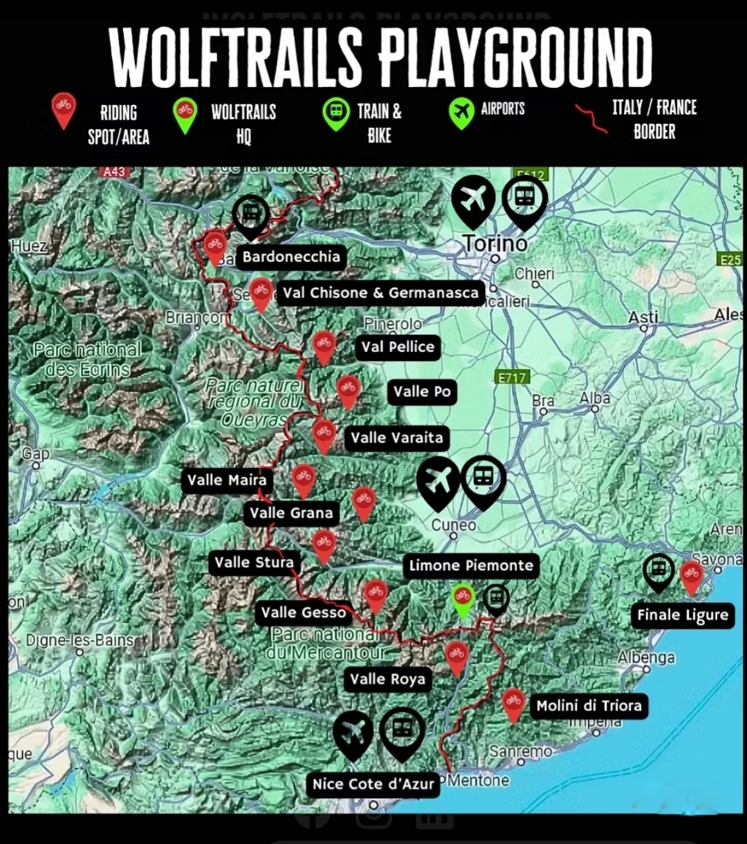 Mountain Biking places in the Western Alps