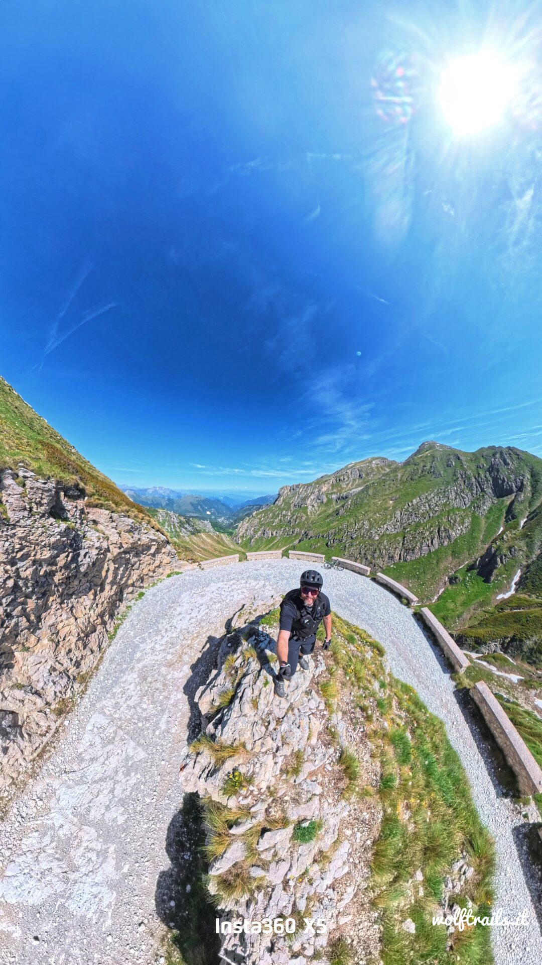 MTB rider on the Alta Via del Sale near Limone Piemonte