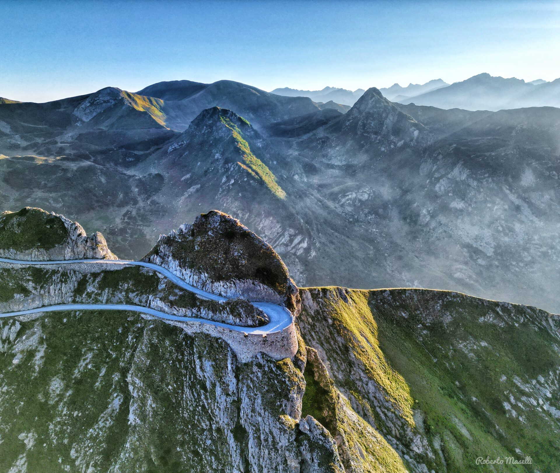 Historic military road Alta Via del Sale in the Western Alps